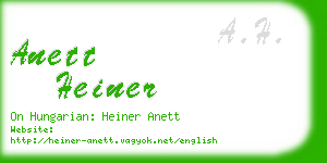 anett heiner business card